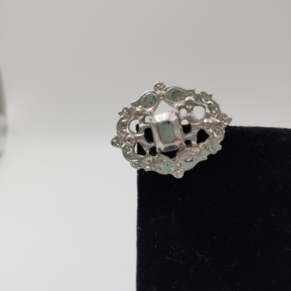 Vintage Casual Corner Brooch Silver Tone 1980's
